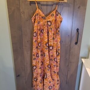 Cleobella Orange Floral Maxi Dress M